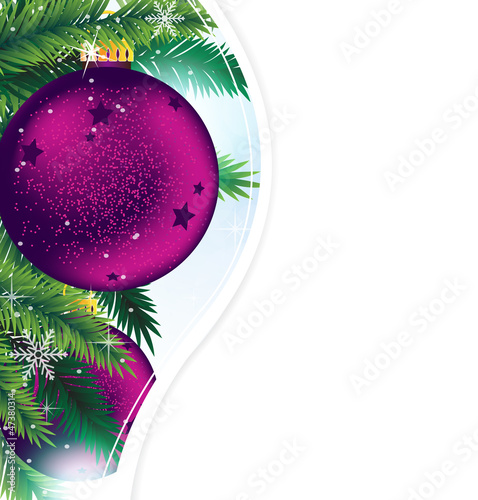 Vector: Christmas ornaments on a blue sparkling background Christmas ornaments on a blue sparkling background