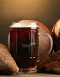 tankard of kvass and rye breads,