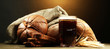 tankard of kvass and rye breads with ears,