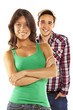 Young happy smiling couple - isolated