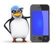 Penguin stands by smartphone
