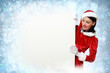 santa girl with a blank banner