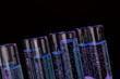 test-tubes with liquid on black background