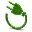 Illustration: Green electric plug icon Green electric plug icon