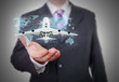 World travel futuristic hologram