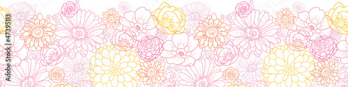 Vector: Vector wedding bouquet flowers elegant horizontal seamless Vector wedding bouquet flowers elegant horizontal seamless