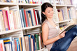 Woman at the library