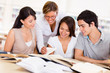 Students at the library