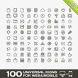 Vector: 100 Universal Icons For Web and Mobile 100 Universal Icons For Web and Mobile