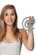 woman with Internet symbol