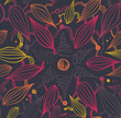 vintage seamless texture with abstract flowers and drops