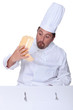 Chef looking into empty burger box