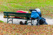 Obdachloser auf einer Parkbank