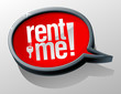 Rent me glass speech bubble