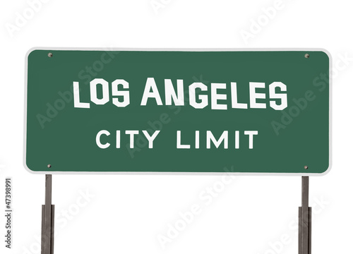 Illustration: Los Angeles City Limit Sign with Handmade Font Los Angeles City Limit Sign with Handmade Font