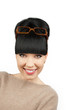 Photo: brunette on a white background brunette on a white background