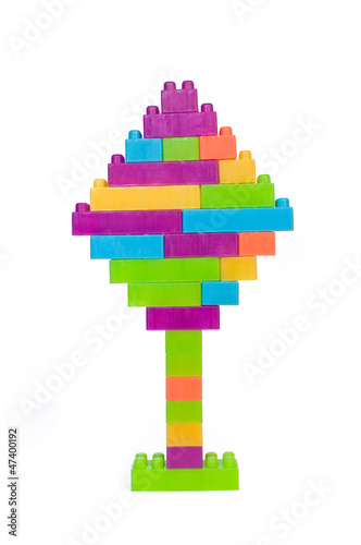 Photo: Colorful plastic blocks tree Colorful plastic blocks tree