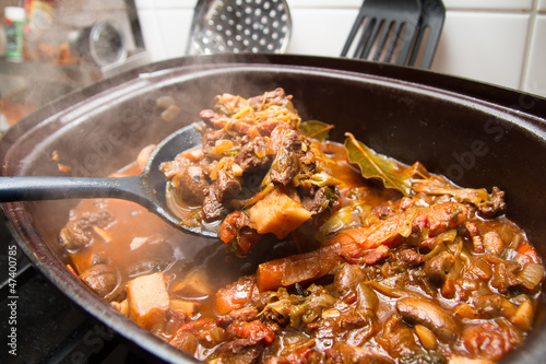 Photo: Hirschgulasch im Schmortopf Hirschgulasch im Schmortopf