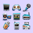 multimedia icons blue color-part 2