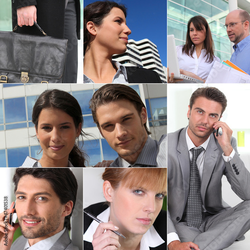 Photo: A collage of business professionals at work A collage of business professionals at work