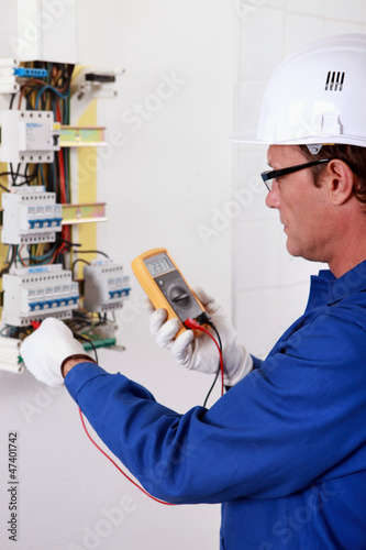 Photo: portrait of an electrician portrait of an electrician