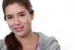 Portrait of girl on white background