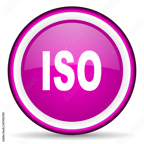 Illustration: iso violet glossy icon on white background iso violet glossy icon on white background