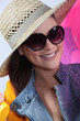 woman with beach hat
