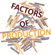 Word cloud for Factors of production