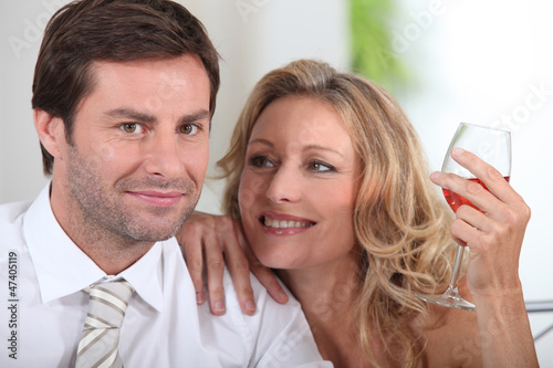 Photo: Couple with wine glass Couple with wine glass