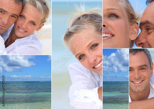 Photo: Montage of a couple by the sea Montage of a couple by the sea
