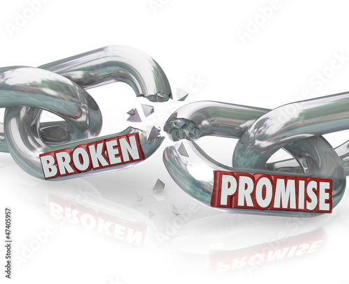 Illustration: Broken Promise Chain Links Breaking Unfaithful Violation Broken Promise Chain Links Breaking Unfaithful Violation