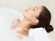 Photo: Bath woman relaxing bathing Bath woman relaxing bathing
