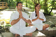 Couple doing relaxation exercises