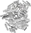 Word cloud for Party plan