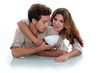 Couple with empty bowl