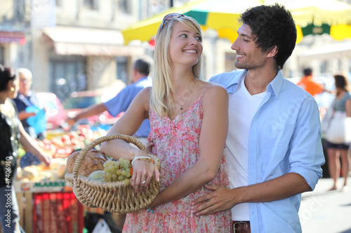 Photo: Couple at the market Couple at the market