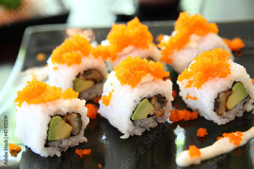 Photo: maki sushi avocado and eel maki sushi avocado and eel