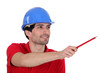 Foreman showing something with his pencil