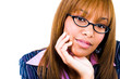 Woman thinking and looking serious
