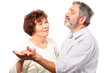 senior couple dance, isolated, half body