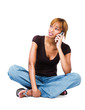African woman talking on mobile phone