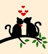 Vektor: Cat love story Cat love story