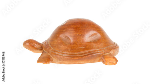 Photo: Wooden turtle, isolated Wooden turtle, isolated