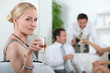 portrait of a woman with glass of wine