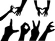 Vector: Hände Silhouetten Hände Silhouetten
