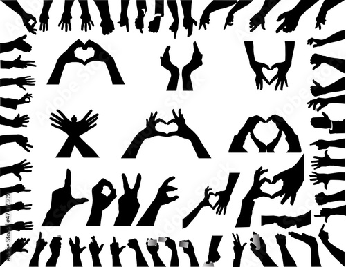 Vector: Hände Silhouetten Hände Silhouetten