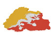 Bhutan Map 3d Shape
