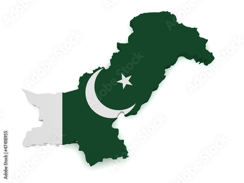 Illustration: Pakistan Map 3d Shape Pakistan Map 3d Shape