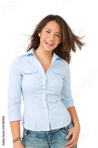Photo: young woman isolated on white background young woman isolated on white background